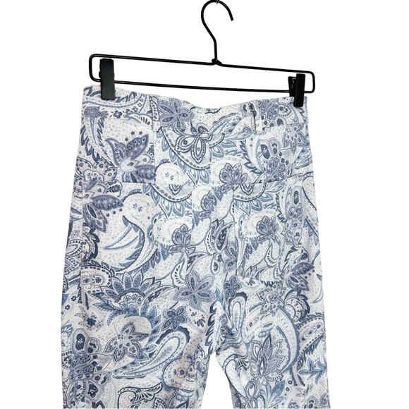 Zara Paisley High Waisted Print Blue and White Flared Pants size Medium - Picture 5 of 10
